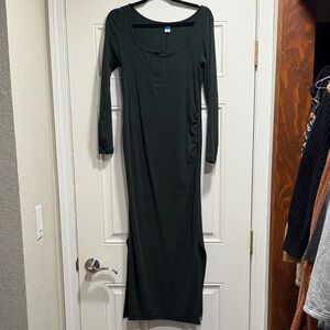 Old Navy Forest Green Long Sleeve Maternity Dress